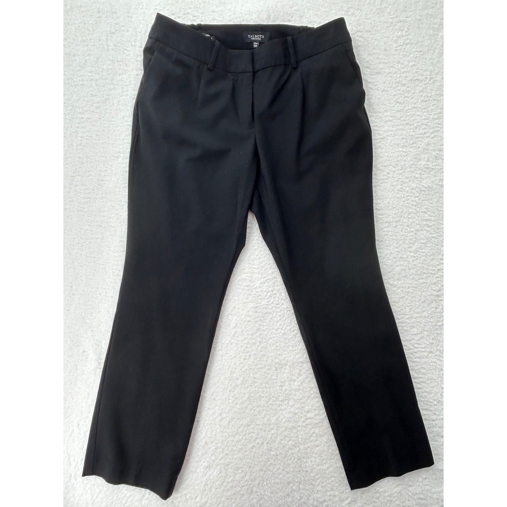 Talbots Heritage‎ Black Wool Blend Dress Pants Woman Petites 12WP Straight Leg